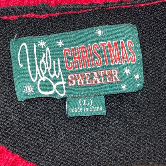 Keg Master Tipsy Snowman MERRY CHRISTMAS Light Up Ugly Christmas Sweater  Size L - Picture 3 of 4